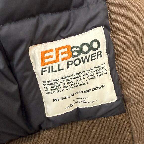 Eddie Bauer North Slope EB600 Jacket Size L Fill Power Goose Down Puffer Hooded - Picture 6 of 16